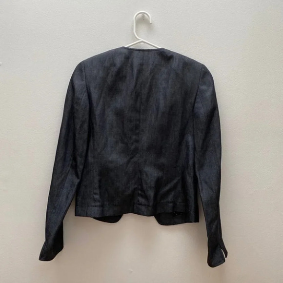 AKRIS PUNTO - Wool & Flax Blazer in Grey Polkadot - Picture 7 of 7